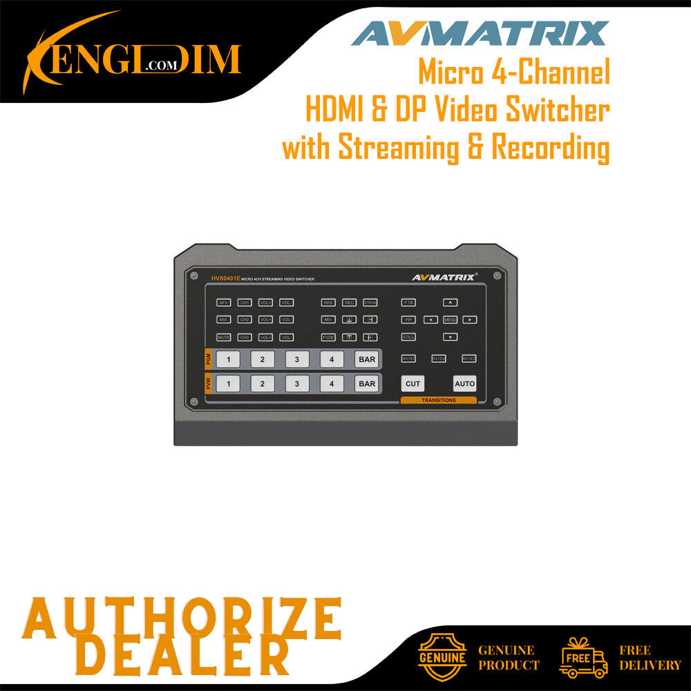 AVMATRIX HVS0401E 4Ch HDMI Multi-format Streaming Video Switcher