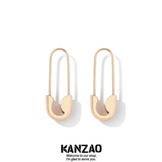 ต่างหู ต่างหูแบบหนีบ KANZAO ต่างหูแบบใหม่ยุโรปและอเมริกาต่างหูขาเล็กมินิเครื่องประดับโลหะแฟชั่นยอดนิยมสไตล์ ins