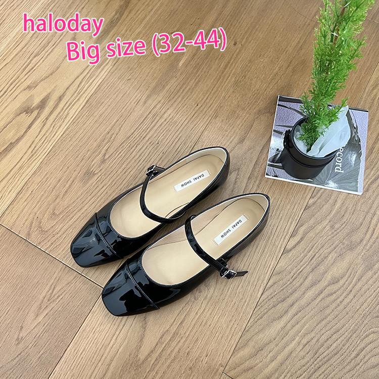 32-44 ขนาด รองเท้าผู้หญิงไซส์ใหญ่✨สวมง่ายขนาดใหญ่ ins รองเท้านางฟ้าสายเดี่ยวสีชมพูอ่อนโยนพร้อมกระโปรงรองเท้าแมรี่เจนแบบนุ่ม