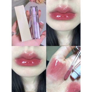 ลิปสติก ลิปกลอส Iced Tea Mirror Lip Glaze Water Light Lip Gloss Glass Jelly Lip Lip Lip Lip ลิปสติกแบบไม่ติดถ้วยสีขาวติดทนนานอ่อนโยนและบริสุทธิ์