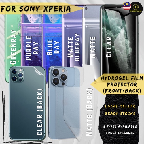 ฟิล์มไฮโดรเจลกันรอยหน้าจอนาโน ด้านหน้า และหลัง สําหรับ Sony Xperia XZ1 Xperia XZ2 Compact XZ3 XZ3 Premium XZ4 Compact XZS