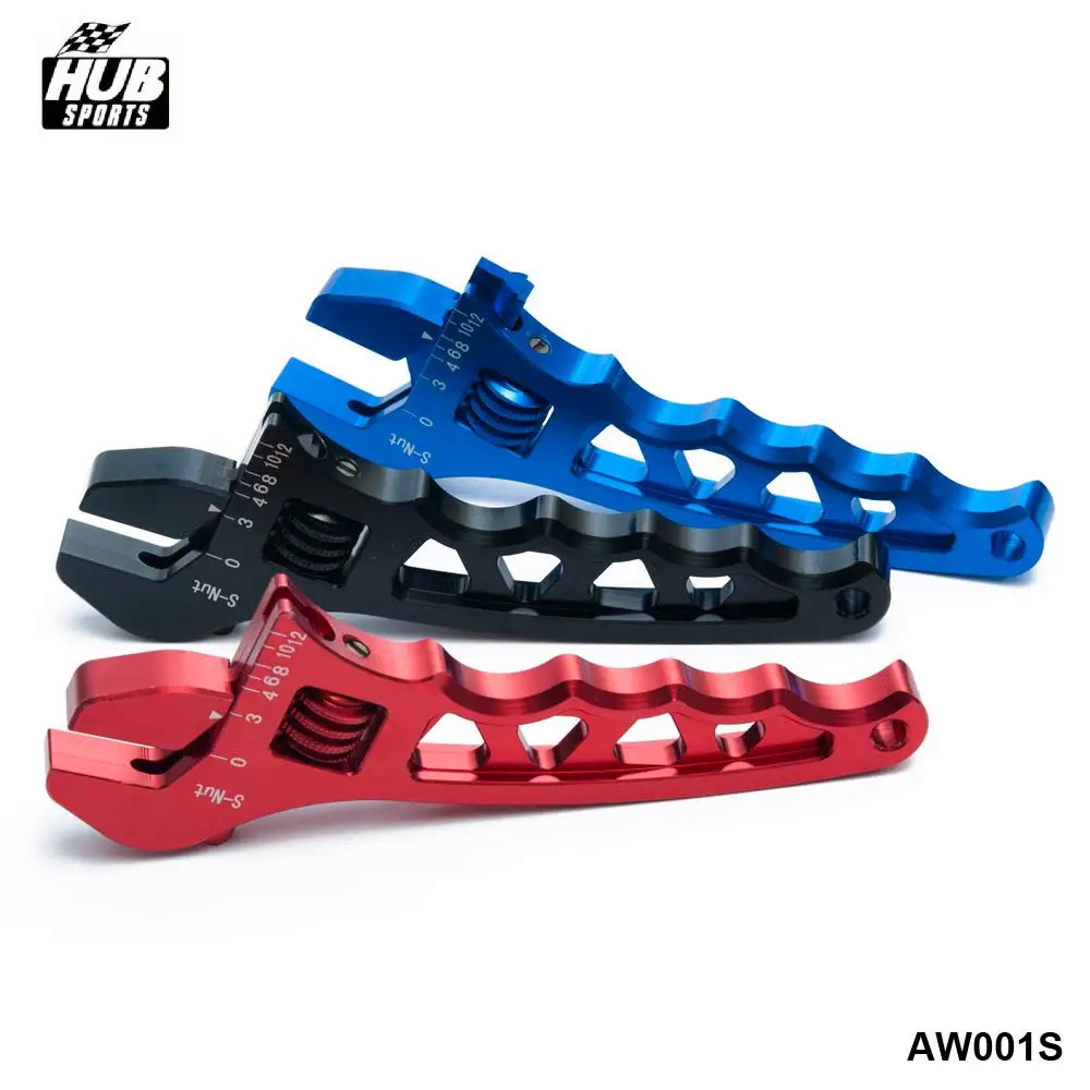HUB กีฬา AN ประแจอลูมิเนียมแบบปรับได้ Fitting เครื่องมือ Spanner AN3 3AN-12AN Racing HU-AW001S