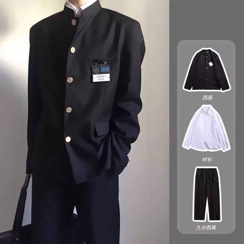 【FCS】ใหม่ เสื้อโค้ท หนัง Pu สไตล์จีน ดัดแปลง สําหรับวัยรุ่น✿Ys ชุดยูนิฟอร์มนักเรียน ลาย Crows Zero☞