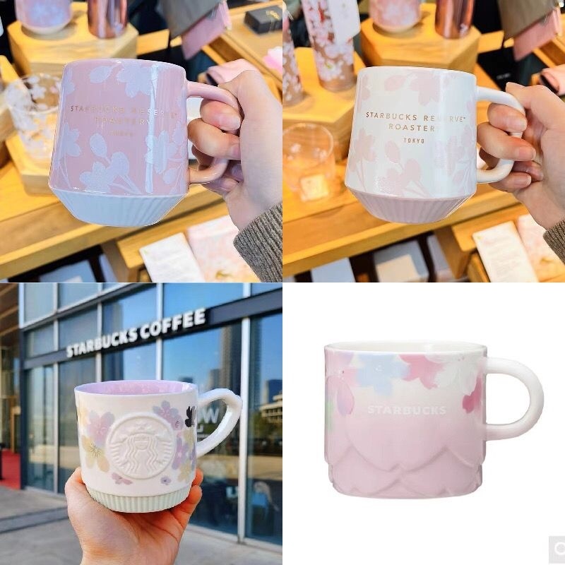 ◆Ins Starbucks แก้วกาแฟ ลายซากุระ สีชมพู สไตล์ญี่ปุ่น 2022