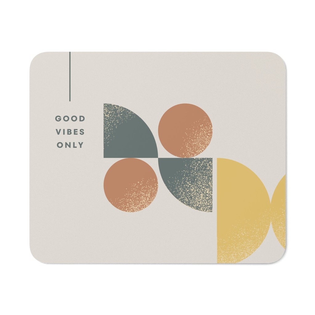 Ivory Geometric Quote Mouse Pad