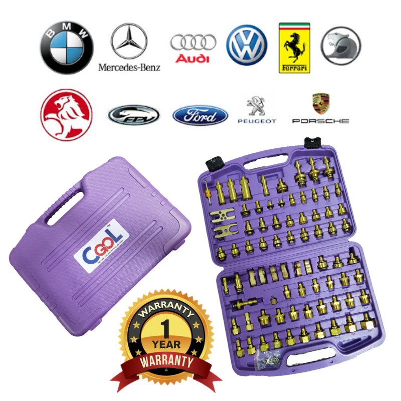 EURO + ASIA 78PC TEST KERETA AIR COND LEAK ADAPTER KIT AUDI BMW BENZ proton Perodua Toyota Honda