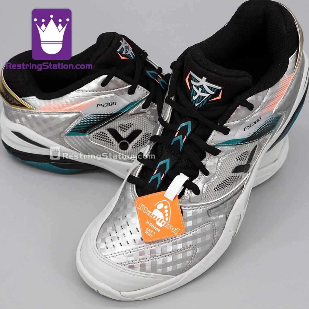 Victor SH-P9200 [Hang] S (Silver) [FOC Victor Socks]Professional Men Badminton Shoes P9200