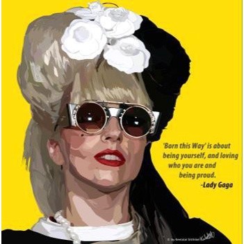 (BX) Lady Gaga_Yellow พื้นหลัง Pop Art (10X10)