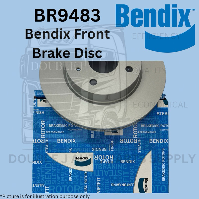 จานเบรคหน้า Bendix / Brek Disc Depan Hyundai Elantra XD 1.6/1.8 00-06, Matrix FC 01-10 Front BR9483 