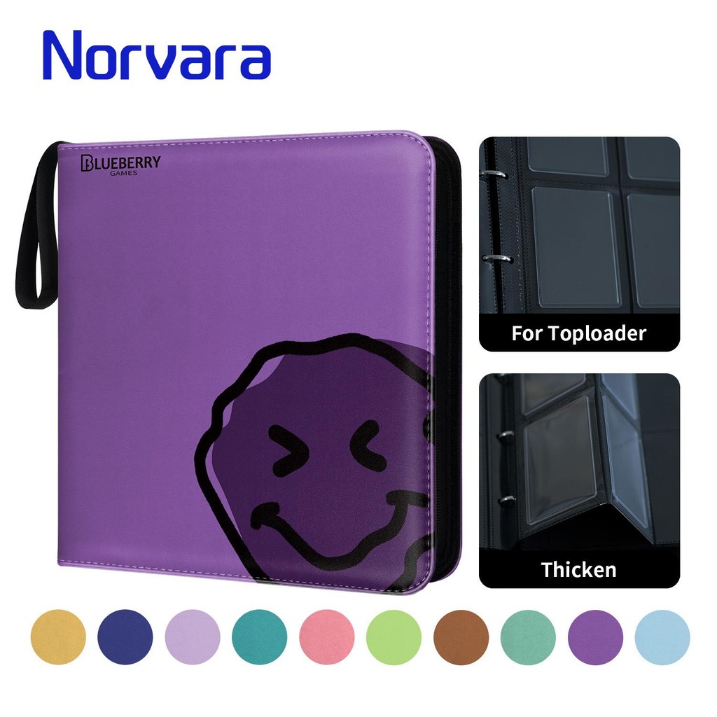 BERYFAM Toploader Binder การ์ดอัลบั้ม Black Binder 240Pocket สําหรับและการ์ดสะสม Blueberry Series