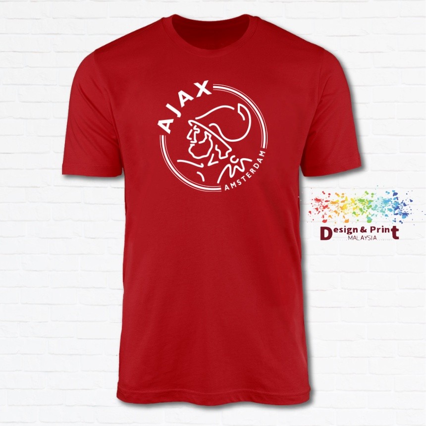 Ajax AFC Amsterdam Football Club Logo_เสื้อยืดUnisex Tshirt Baju 100% Cotton XS-XXL