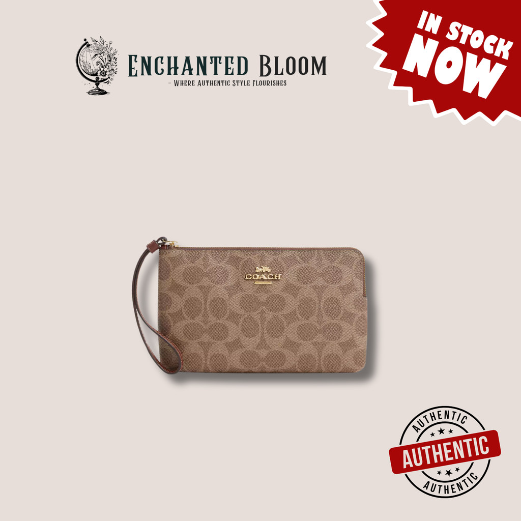 Coach Large Corner Zip Wristlet In Signature Canvas CZ277