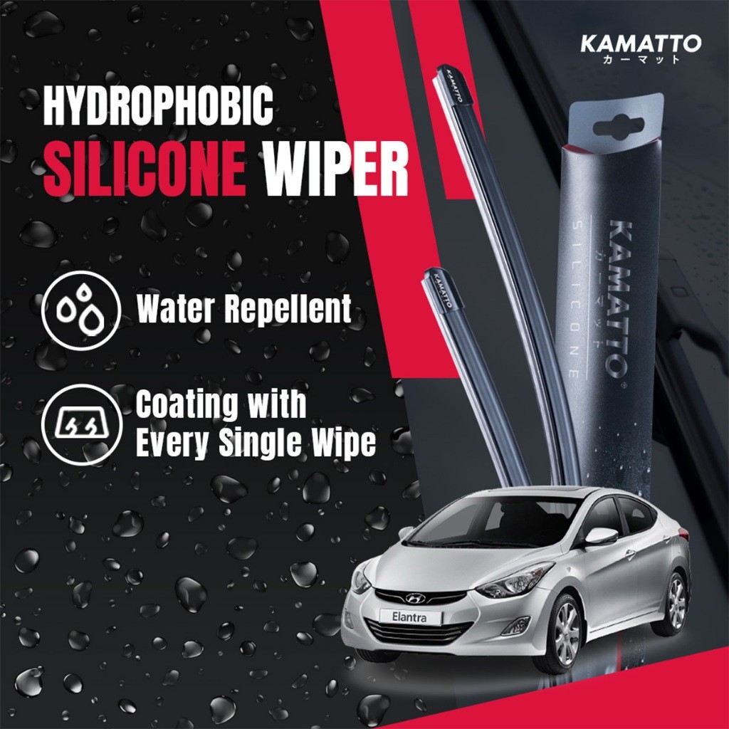 Kamatto Wiper Hyundai Elantra MD/MD2 (2011-2014) เคลือบน้ําหยดซิลิโคนแบบไฮโดรโฟบิก
