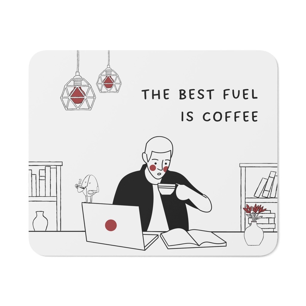 Dark และ Light Man Illustration Coffee Quotes แผ่นรองเมาส์