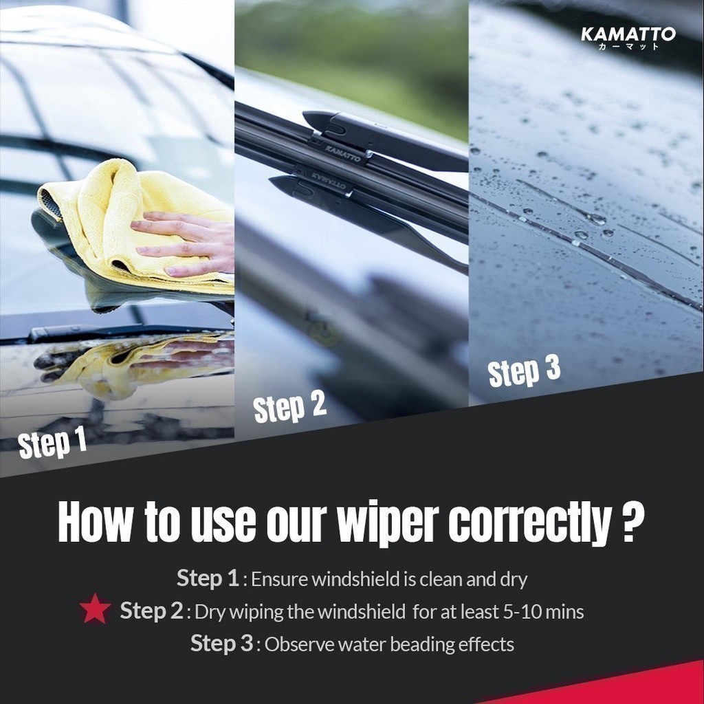 Kamatto Hydrophobic Silicone Wiper พร้อมคุณสมบัติเคลือบกันน้ํา (1 ชิ้น) - รูปที่ 6