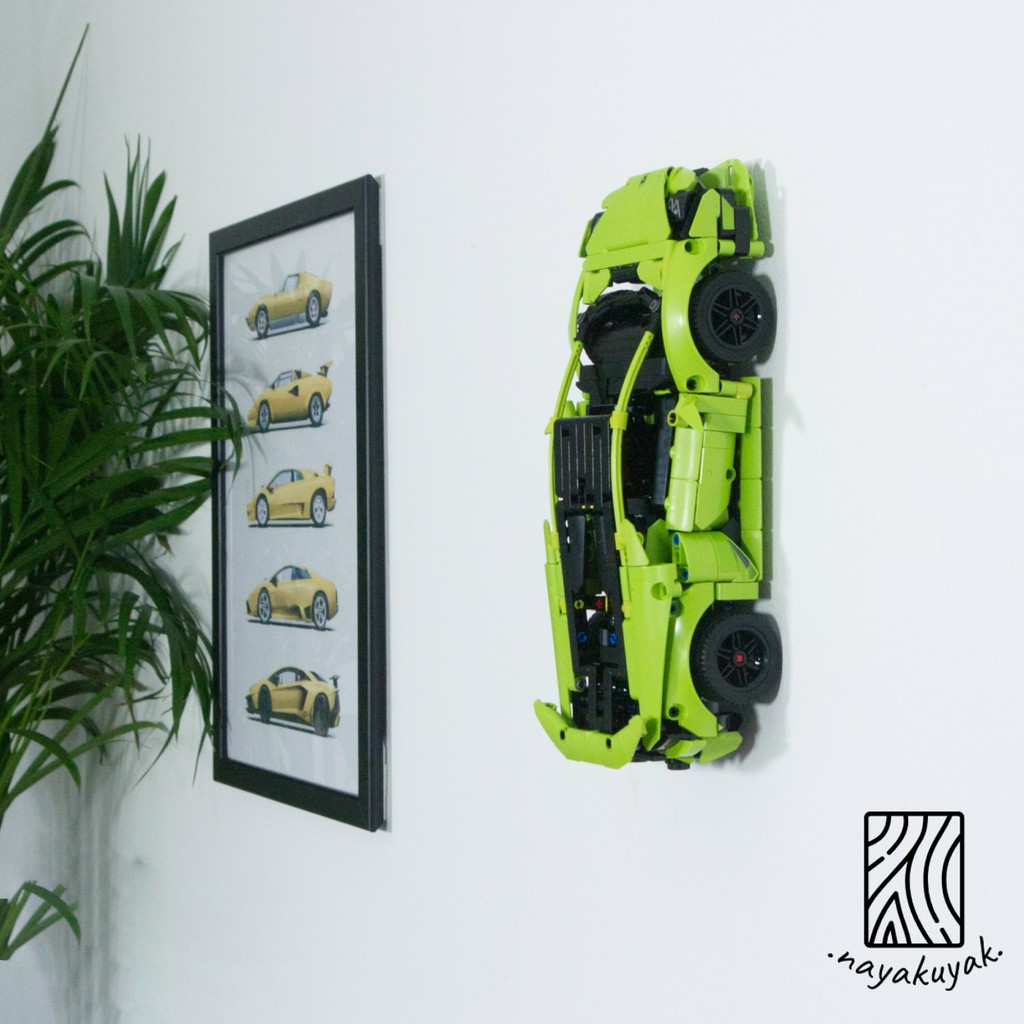 Flush Wall Mount สําหรับ Lego Technic Lamborghini Huracán Tecnica [42161] (แนวตั้ง)