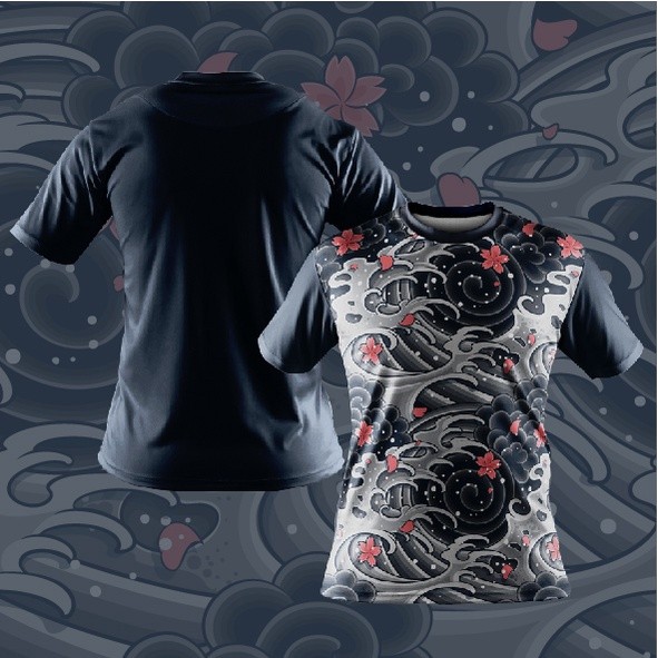 BAJU FAZZ FZB04 - BUNGA HITAM BLACK FLORAL V2 KENE JERSEY
