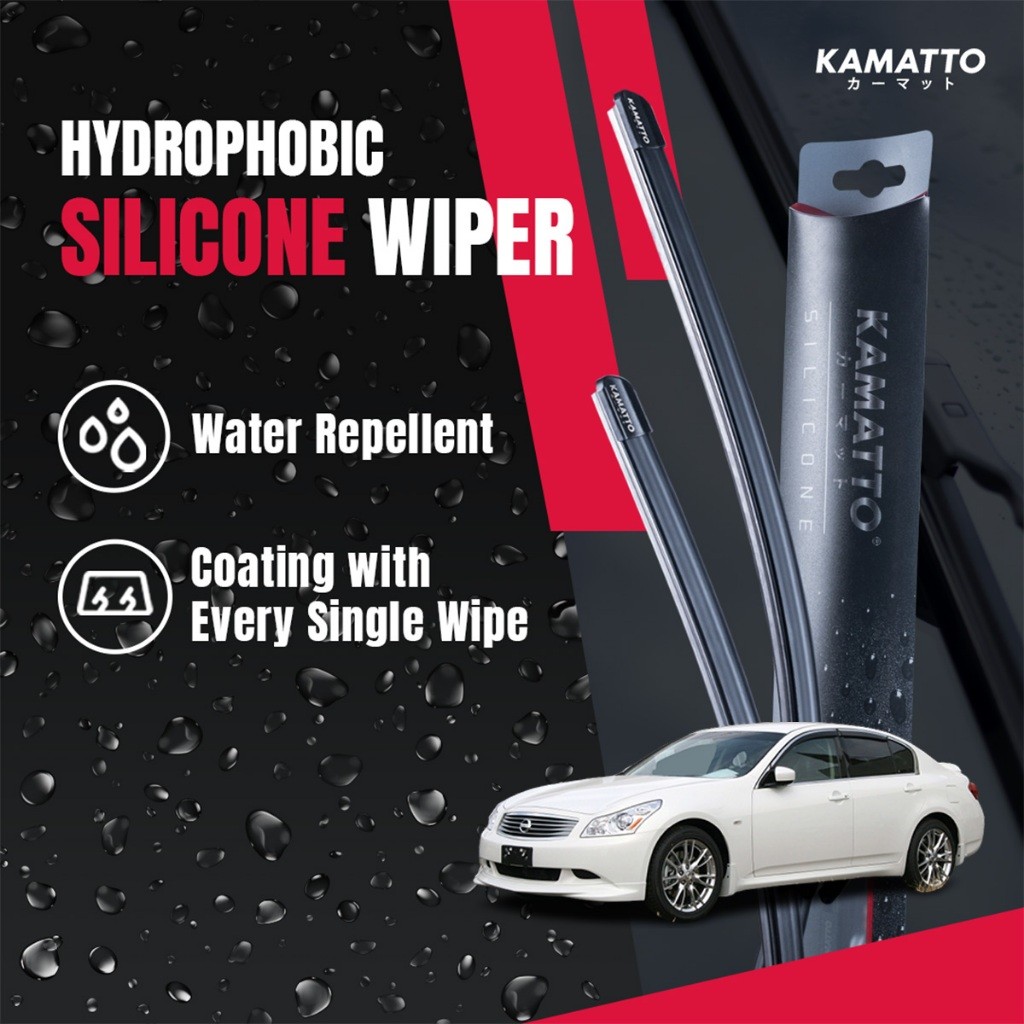 ที่ปัดน้ําฝน Kamatto Nissan Skyline/Infiniti G25/G35/G37/Q40 V36 (2007-2015) เคลือบน้ําซิลิโคนแบบไฮโ