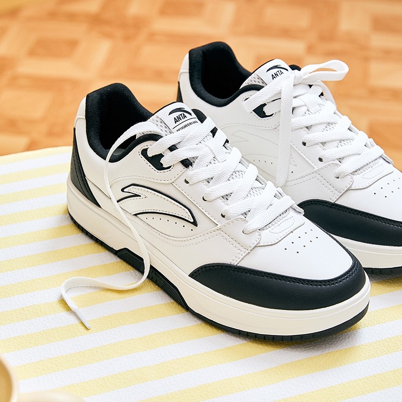 ANTA Women X-GAME SHOES 1224E8012-1 & 1224E8012-2 สีขาวงาช้าง/เบจ ดํา/ขาว (Kasut Kasual)