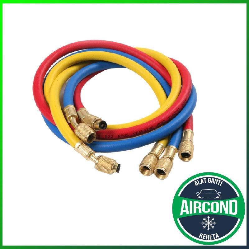 ️3PCS ️5 FEET 1/4 R12 R22 R134a Refrigerant Freon สายชาร์จสําหรับ AirCond System รถ METER MANIFOLD A