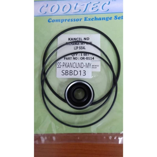 COMPRESSOR SEAL KIT SET LIP SEAL & BODY ORD(KANCIL DENSO SC06E)