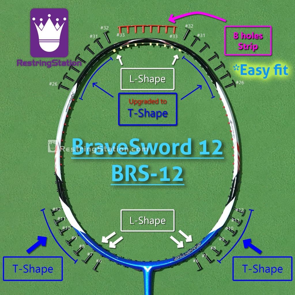 [ชุด Grommet พิเศษ] การป้องกันเต็มรูปแบบสําหรับไม้แบดมินตัน Victor Brave Sword 12 (BraveSword BRS12 