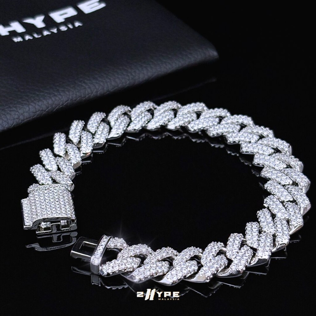 2HYPE Iced-Out Prong Cuban Link Bracelet 13mm