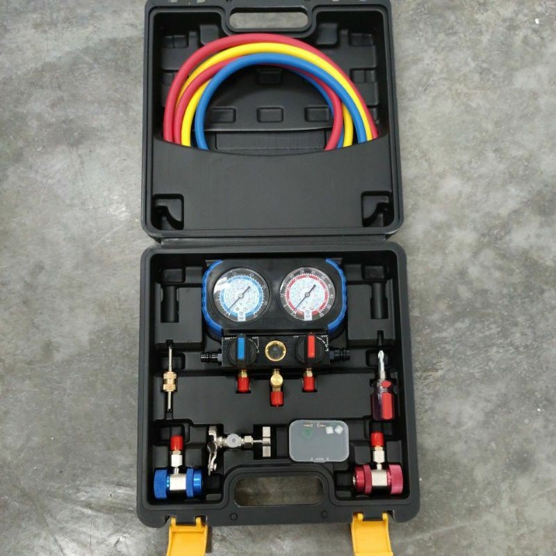 ACM Manifold Gauge meter SET A/C R134/R404/R410/R22 รถ Air Cond Refrigerant 8PC ITEM KIT VALUE