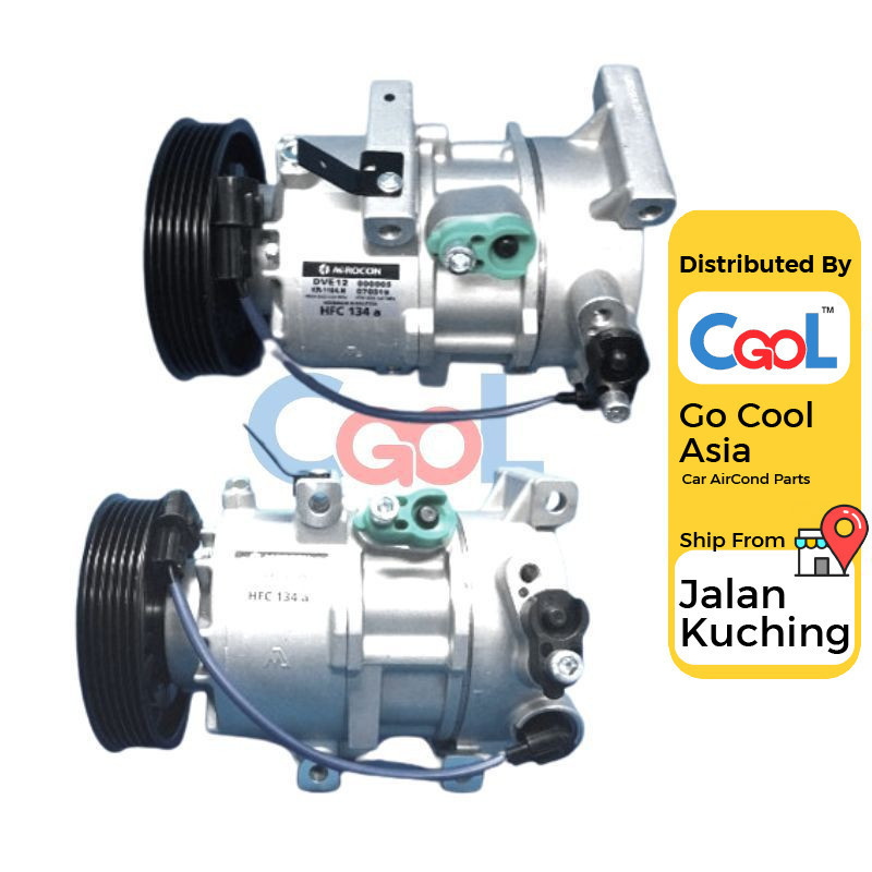 COMPRESSOR ACCENT RB-RC-I25-(2011-2018)RIO 3ND-GEN-UB-(2011-2017) ODM NEW 6PK DVE12 4 LEG NO USE MAG