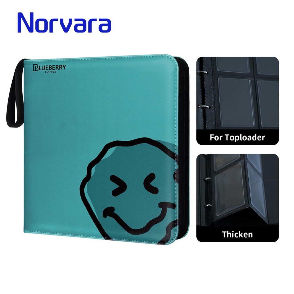 BERYFAM Toploader Binder อัลบั้ม Turquoise Blue Card Black Binder Trading Cards Blueberry Series