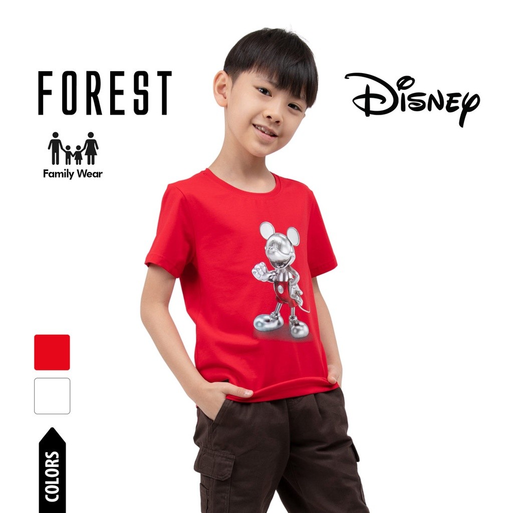 Forest T เสื้อ Budak Forest x Disney 100 Years of Wonder Mickey 3D Sculpture Round Neck Tee Kids Fam