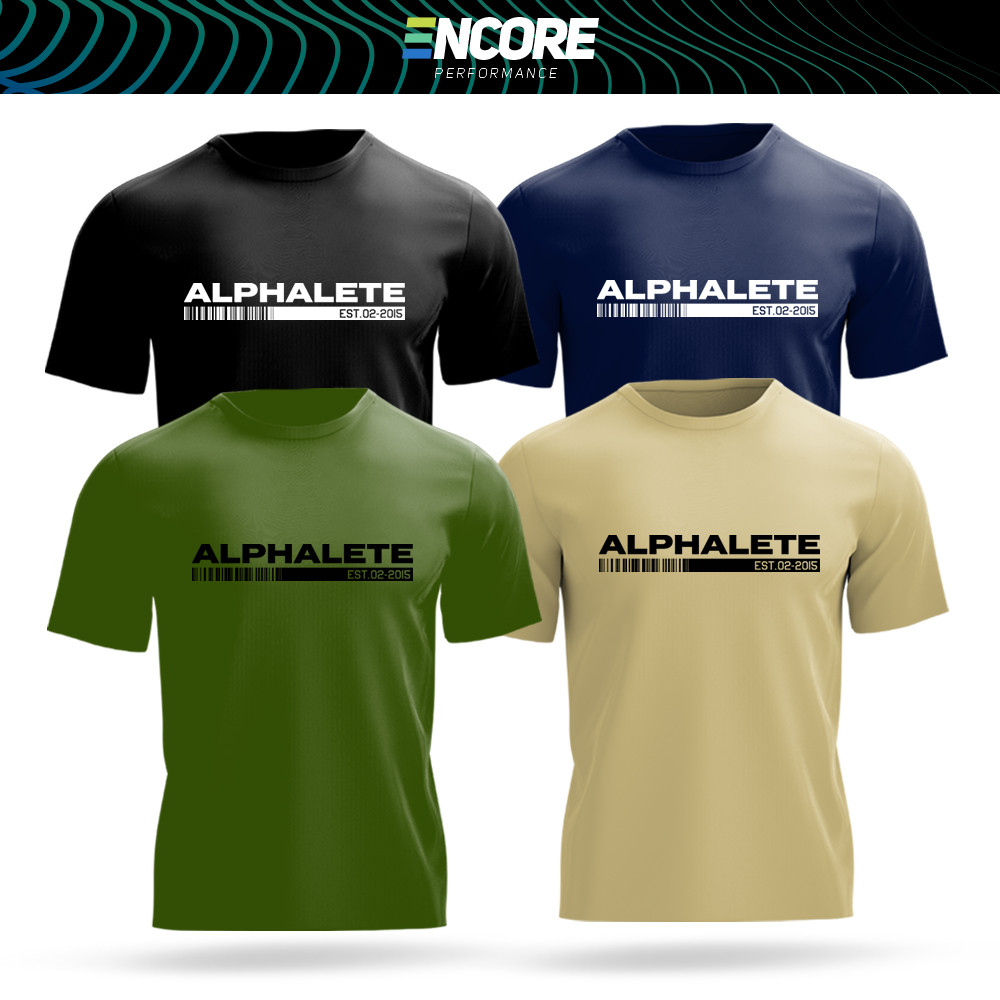 Alphalete BARCODE UNISEX DRYFIT ANTI-BACTERIAL MICROFIBRE JERSEY TSHIRT