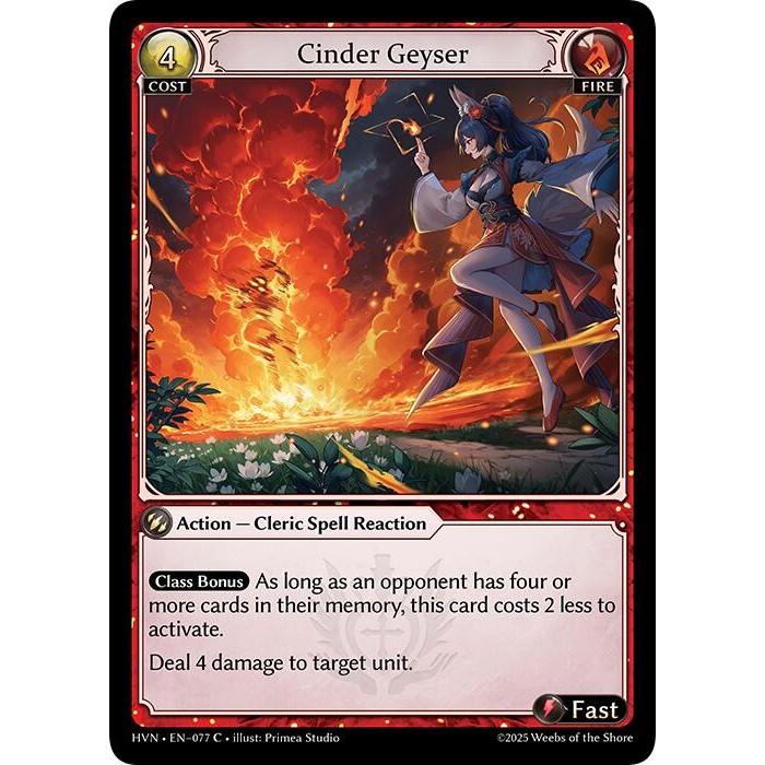 Cinder Geyser HVN-77 [GATCG SINGLES]