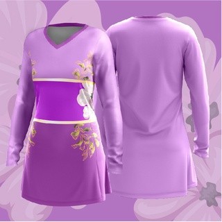 BAJU MUSLIMAH FAZZ FZB01 - เสื้อแข่ง BUNGA PURPLE FLORAL KENE