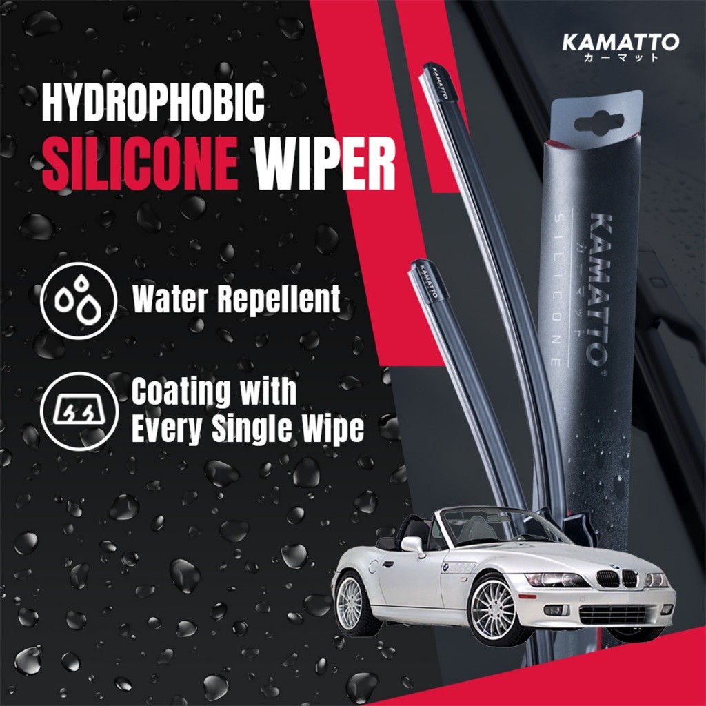 ที่ปัดน้ําฝน Kamatto BMW Z3 E36/E37/E38 (1994-2002) เคลือบไล่แมลงแบบไฮโดรโฟบิกซิลิโคน