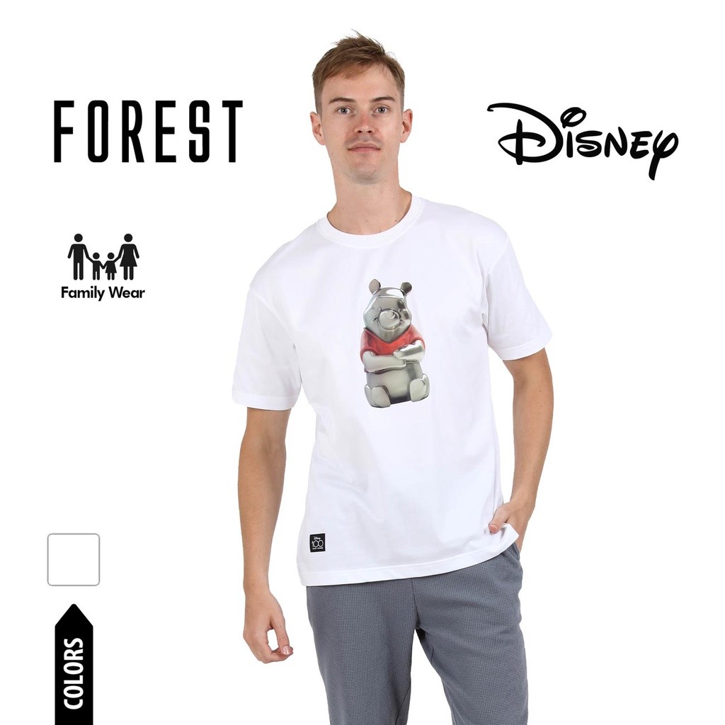 Forest Baju T เสื้อ Lelaki Forest X Disney Winnie The Pooh 3D Sculpture Family เสื้อยืด - FW20073