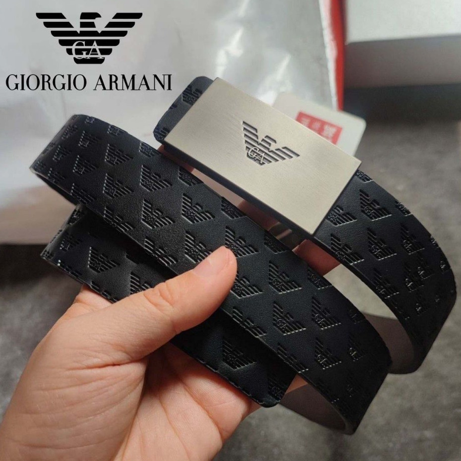 ARMANI EXCHANGE อาร์มานี่ แลกเปลี่ยน เข็มขัดหัวเข็มขัดผู้ชาย คุณภาพสูงรอบตาไก่ธุรกิจสบายๆอินเทรนด์เข็มขัดหนังอเนกประสงค์
