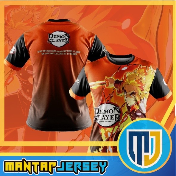 เด็ก / ผู้ใหญ่ MIKA DS1 - BAJU JERSEY TANJ1R0U KAMADO BLACK ORANGE DEMON SLAYER คอสเพลย์ AN1M3