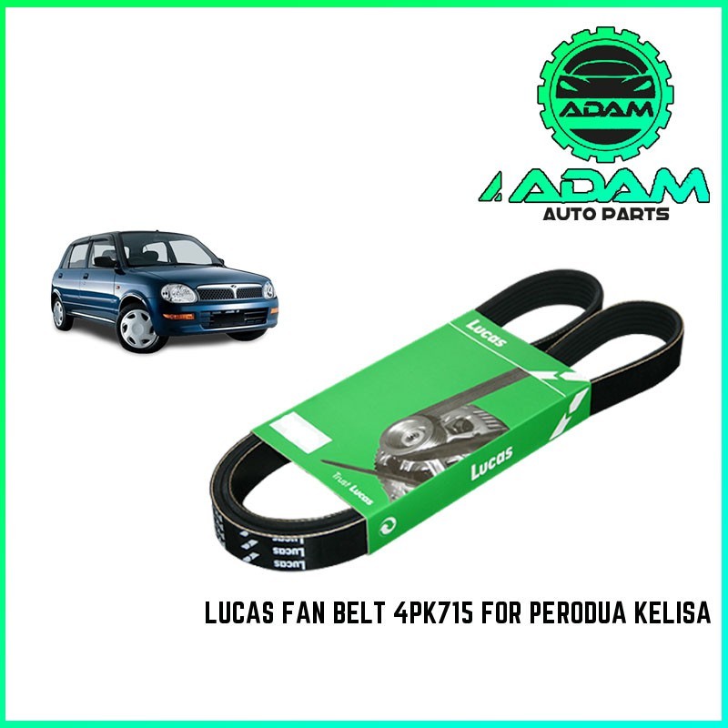 LUCAS FAN BELT 4PK715 สําหรับ PERODUA KELISA KENARI VIVA MYVI 1.0 OLD (สําหรับไดชาร์จ) 4PK 715 9004A