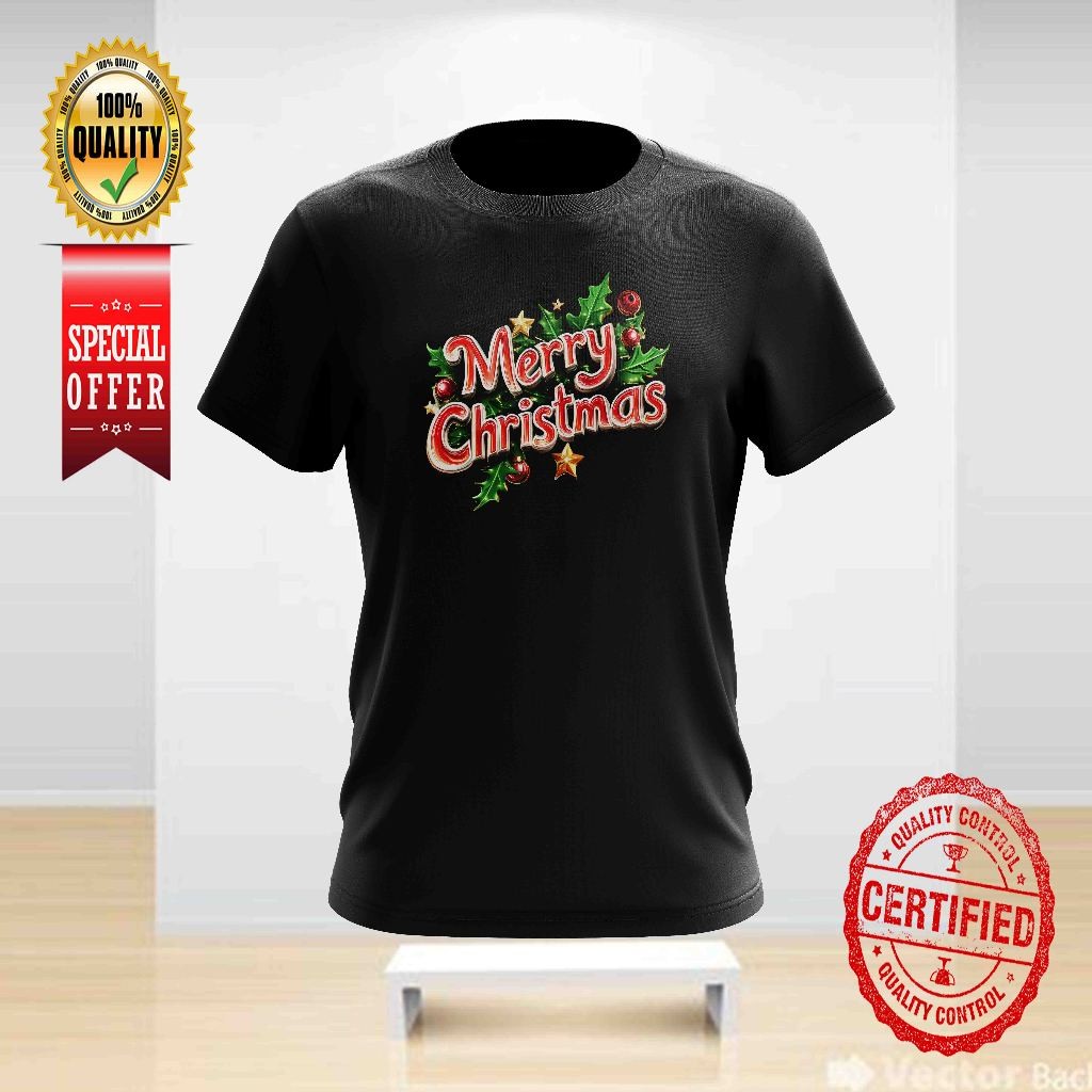MERRY CHRISTMAS DESIGN 22 TSHIRT คอกลมสําหรับทั้งหมด