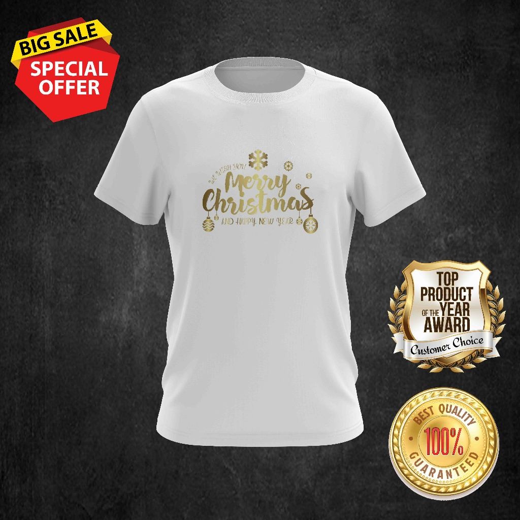 MERRY CHRISTMAS DESIGN 17 TSHIRT คอกลมสําหรับทั้งหมด