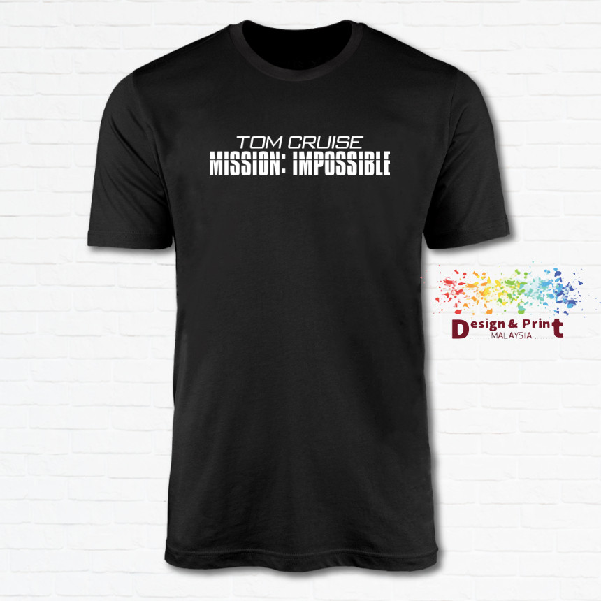 Mission Impossible Tom Cruise Sign_เสื้อยืดUnisex Tshirt Baju 100% Cotton XS-XXL