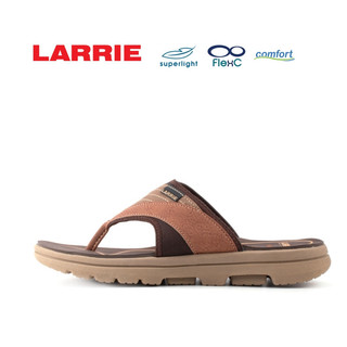 (ONLINE EXCLUSIVE) LARRIE Kasut Lelaki Brown Slaid Keselesaan Sepanjang Hari (Saiz Besar Tersedia) 592400-681SV-3P-BROWN