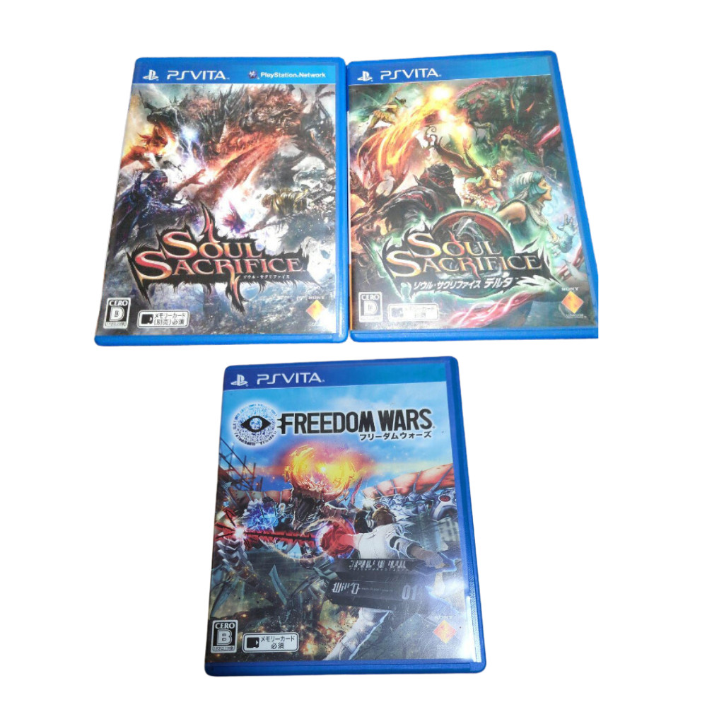 Soul Sacrifice , Soul Sacrifice Delta ,Freedom Wars PS Vita set of 3 cartridge