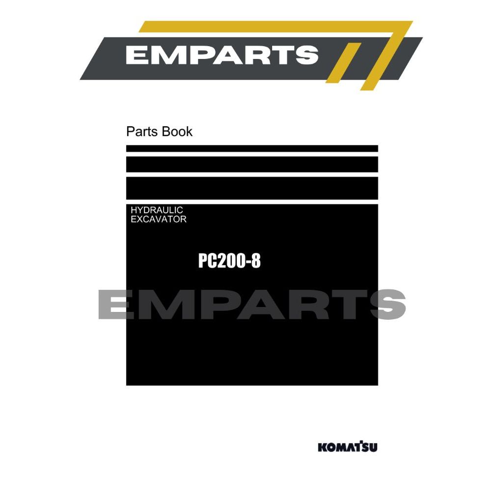 (PRINTED) Excavator Komatsu PC200-8 PC200-8LC Parts Catalog Manual Book