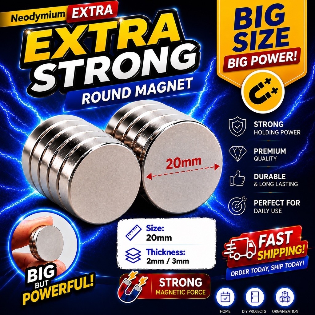 20MM x 2MM/3MM SUPER STRONG Neodynium Magnet