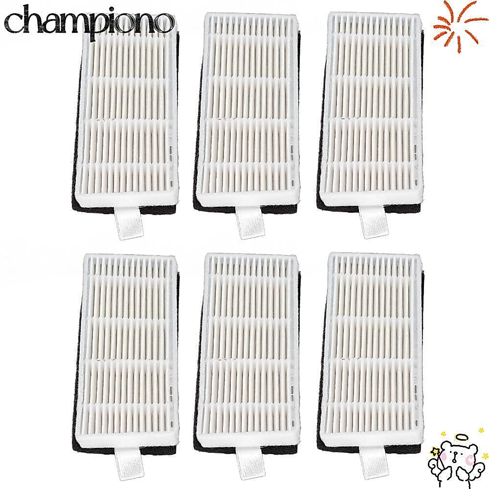 CHAMPIONO 6PCS เครื่องดูดฝุ่นกรอง,กรอบสี่เหลี่ยมดึง Tab Sweeper Filter Replacement,ABS ฟองน้ําง่ายเป