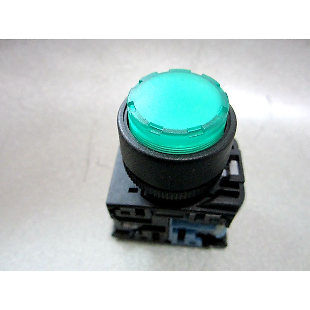 Fuji AR22EOL-10E3/M4G หัวนูนพร้อมปุ่มไฟ 24V สีเขียว AR22E0L-10/11E3G/Y/R