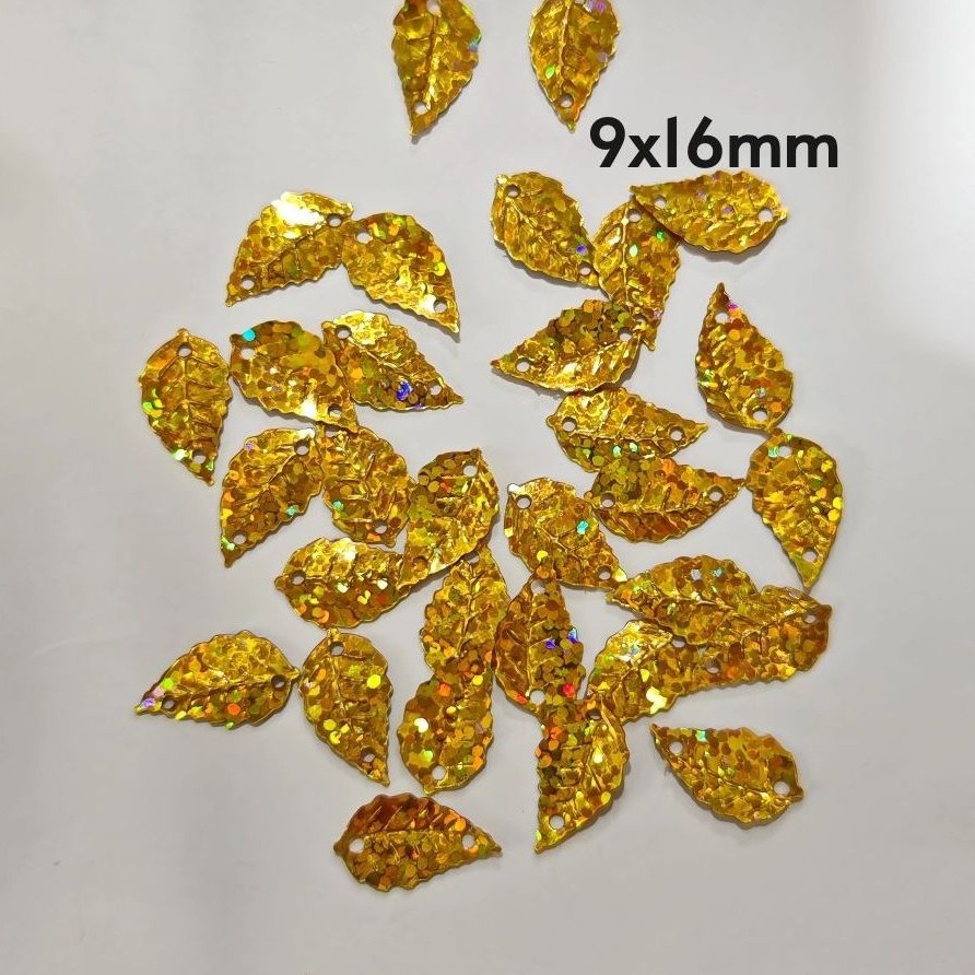 9x16mm Labuci Daun/ Leaf Laser Sequin (15g) Diy