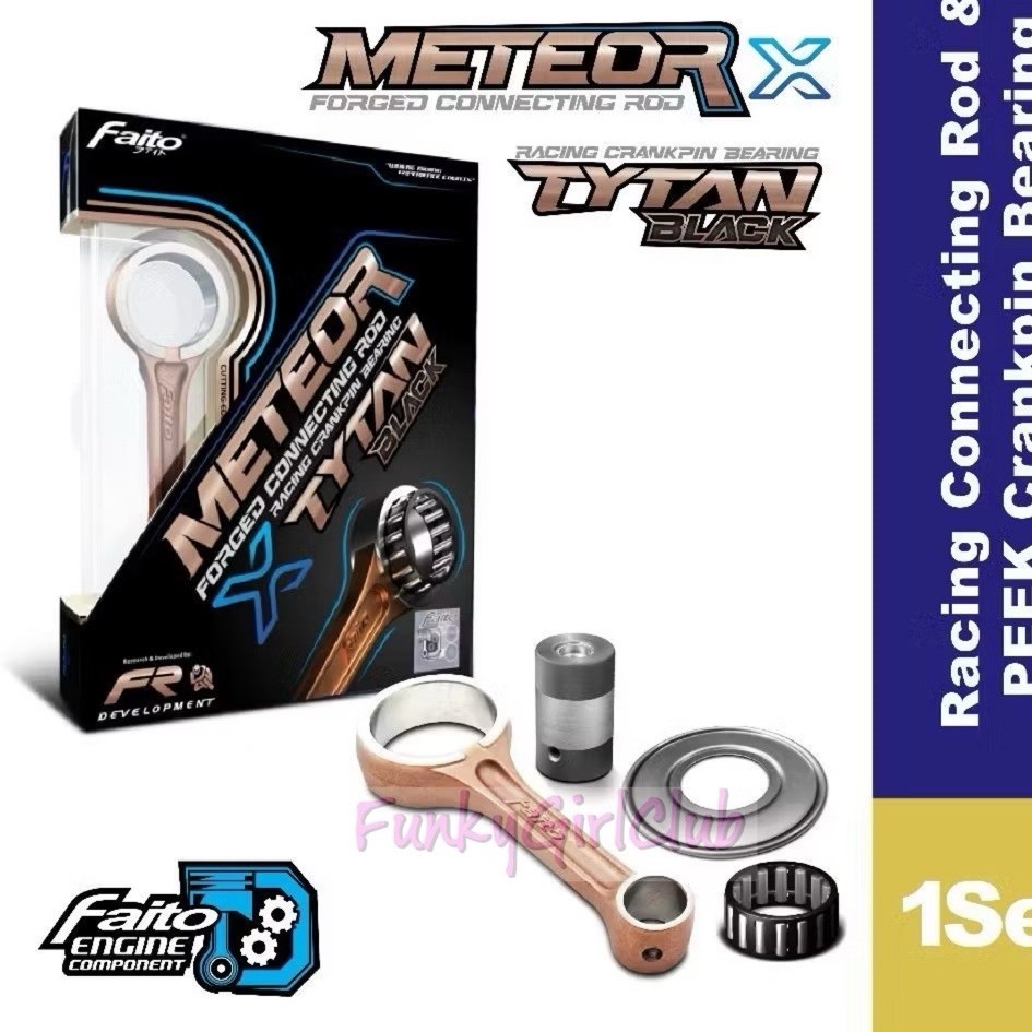 FAITO METEOR RACING FORGED CONNECTION ROD ชุด X TYTAN สีดํา RS150 W125 LC135 4S 5S FZ Y15ZR Y16ZR WA